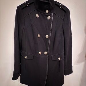 Elegant Black Double-Breasted Women's Coat